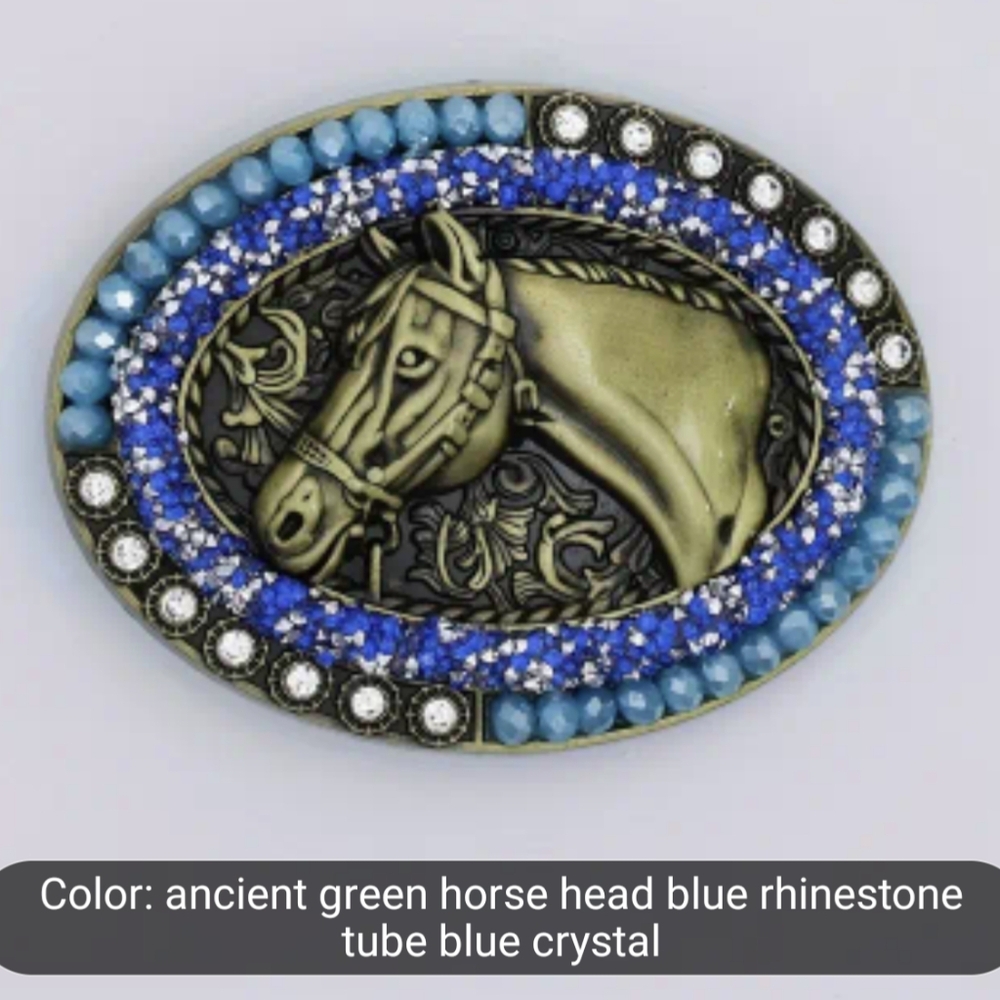 New Elegant Horse Head Rhinestone Belt Buckle, T3MISB4F